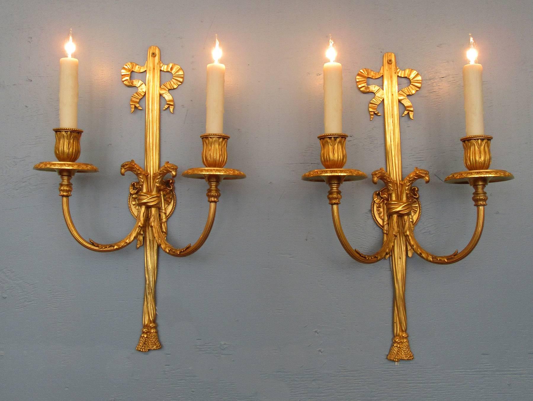 Early 20th Century, New York Regence Style Bronze Dore Sconces by Caldwell & Co 3