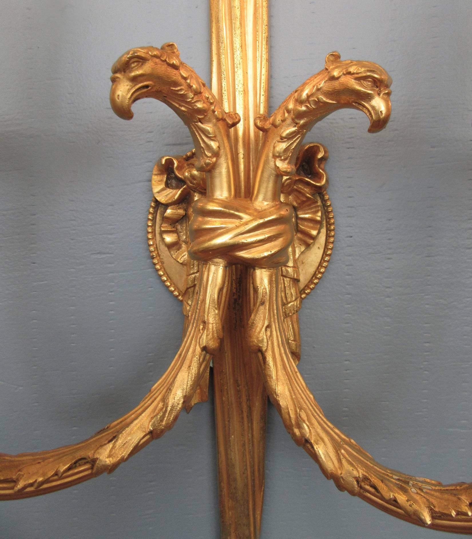 Early 20th Century, New York Regence Style Bronze Dore Sconces by Caldwell & Co 1