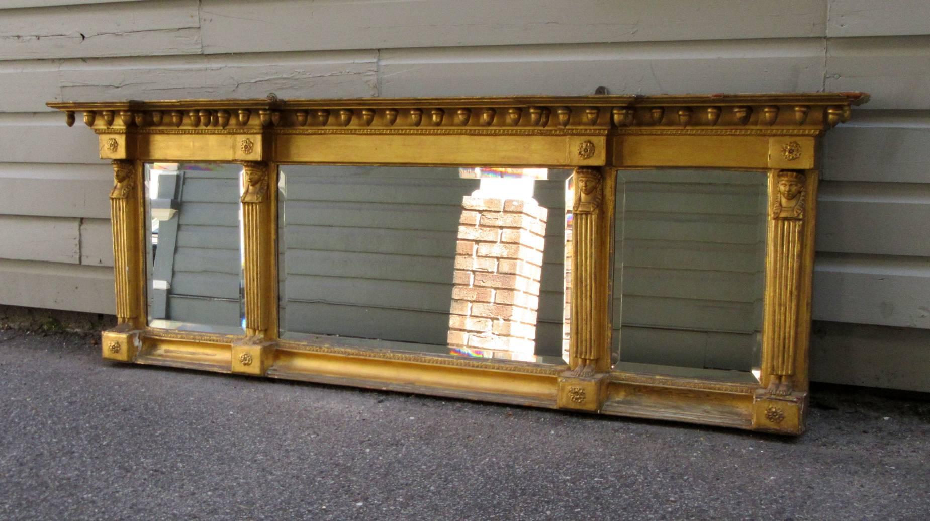charleston gold overmantle mirror