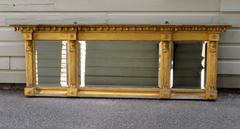 Early 19th Century English Egyptian Revival Giltwood Overmantel Mirror