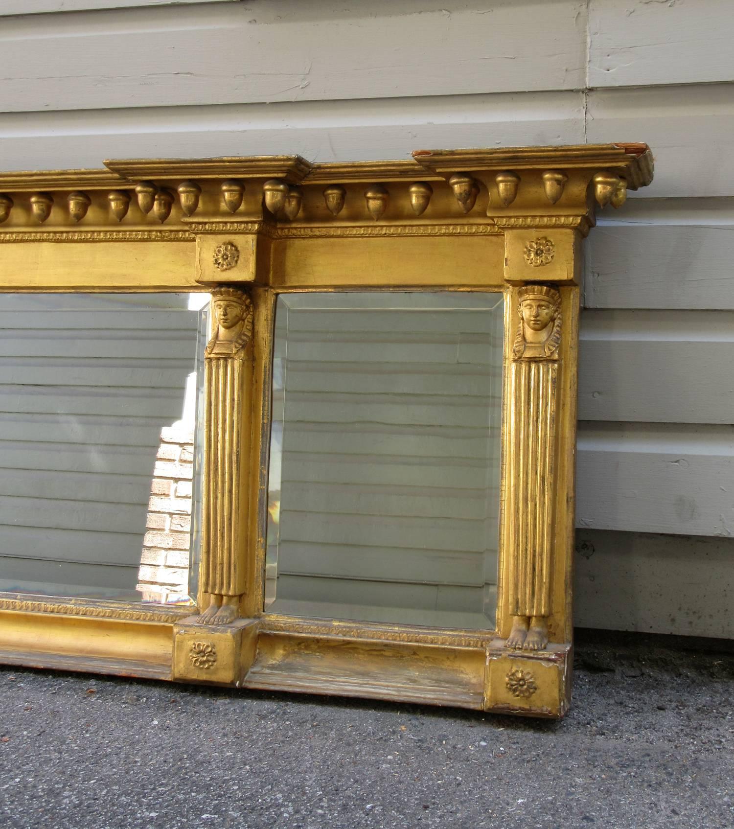 charleston black overmantle mirror
