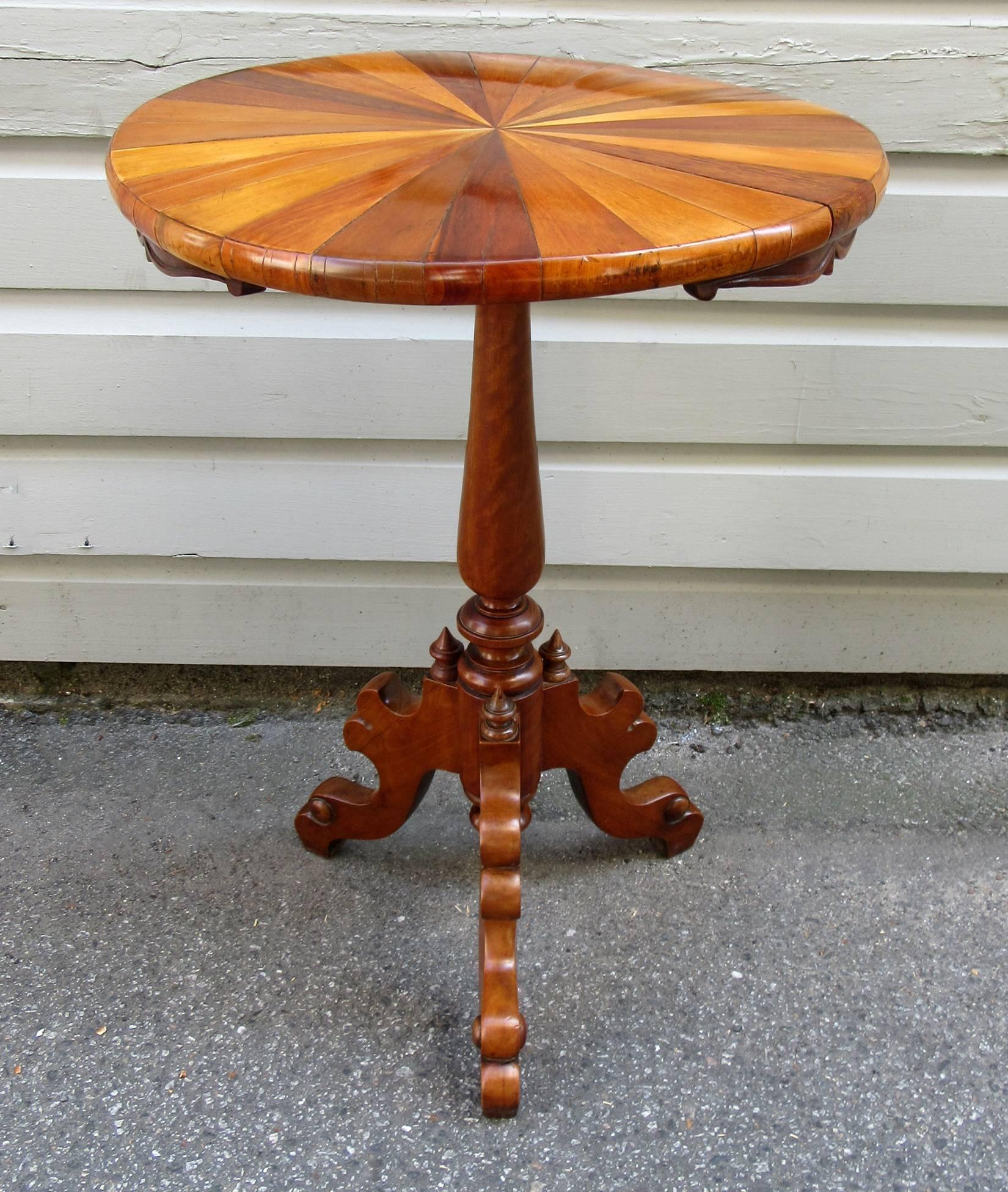 19th Century Tobagonian Specimen Wood Tripod Table Made for 1885 Exhibit For Sale 2