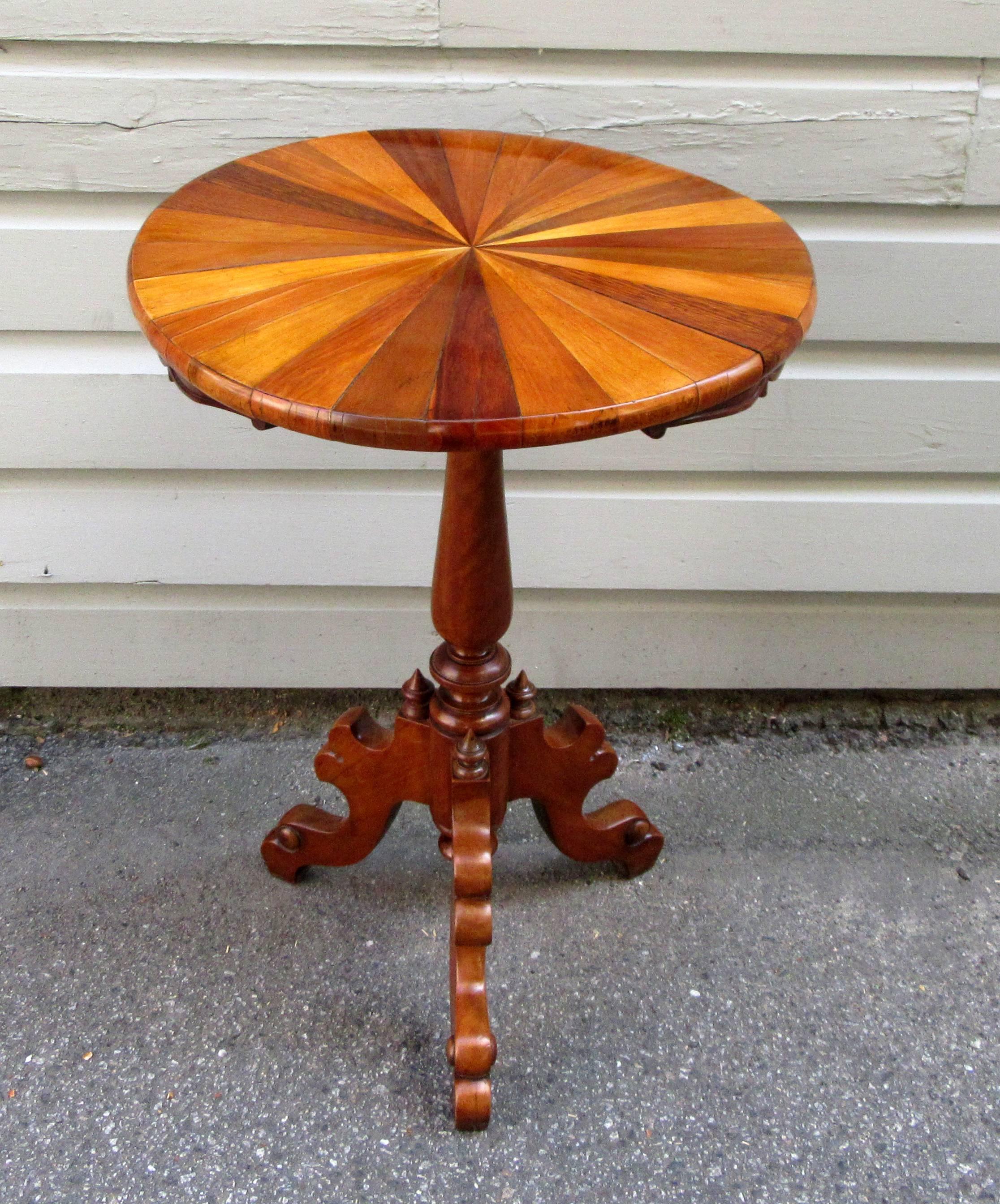 19th Century Tobagonian Specimen Wood Tripod Table Made for 1885 Exhibit For Sale 1