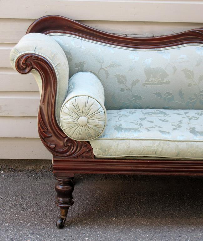 19th Century West Indies Jamaican Regency Mahogany Upholstered Recamier