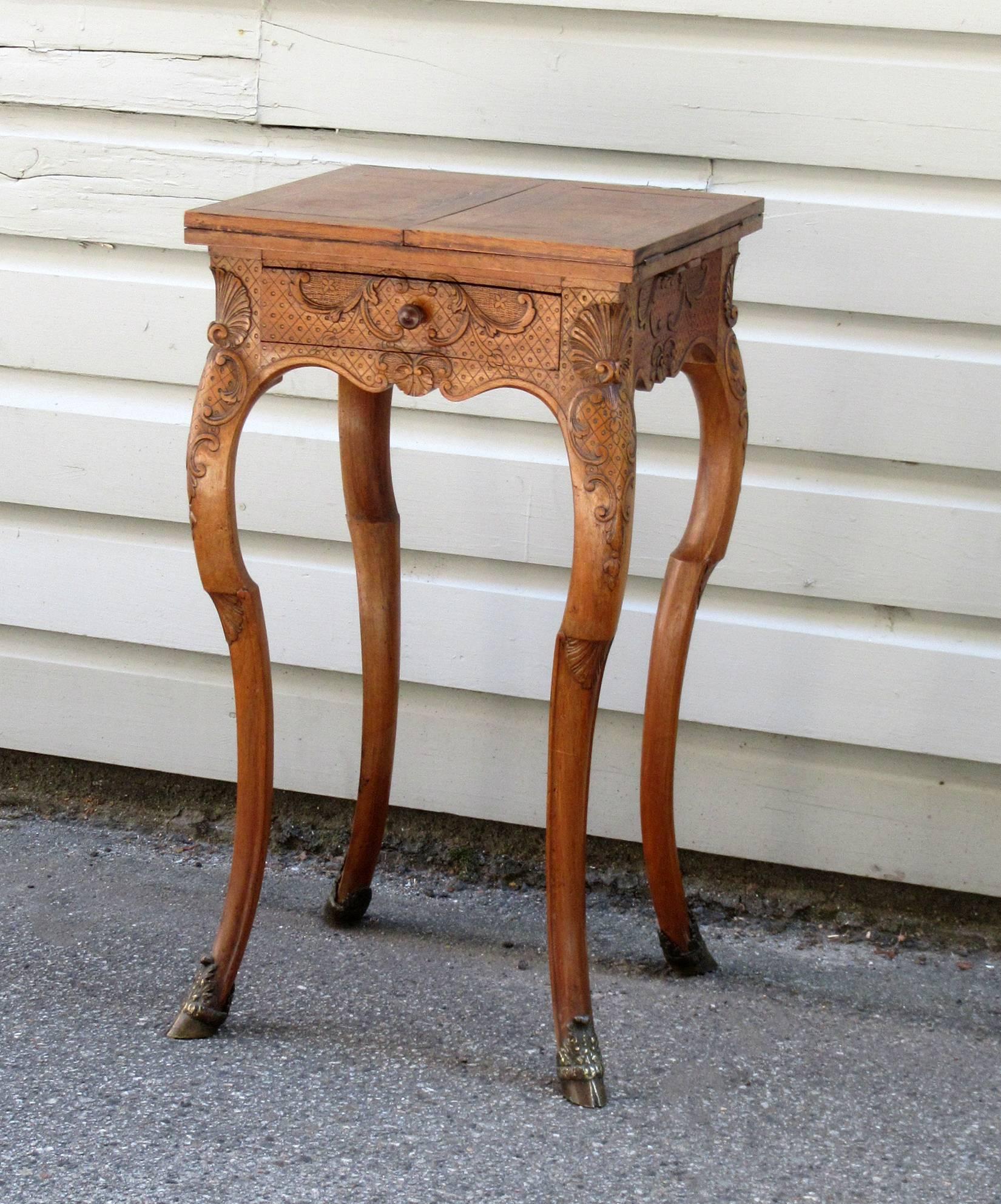 Mid-19th Century French Rococo Walnut Game or Work Table 5