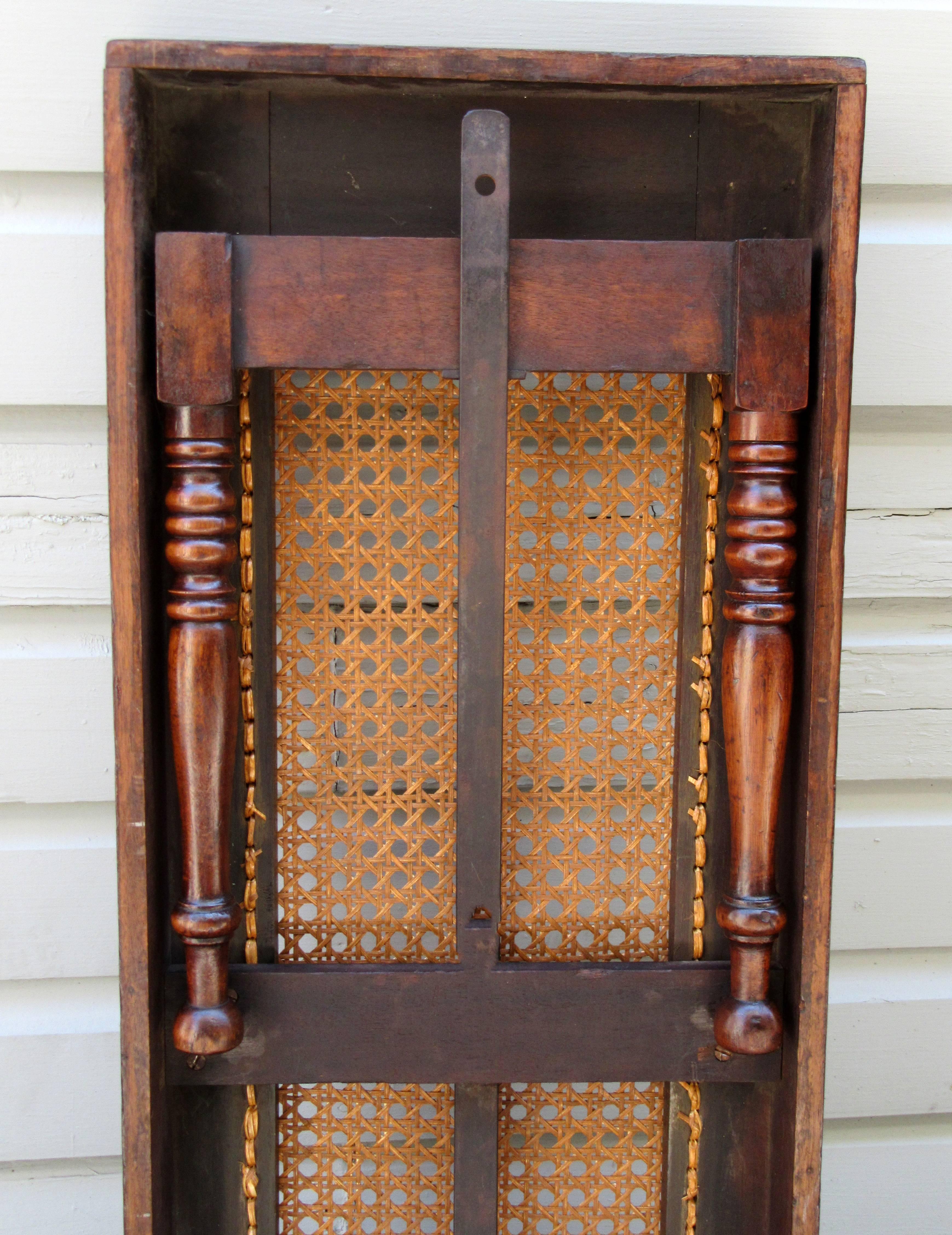 Early 19th Century West Indies Jamaican Campaign Mahogany and Cane Bench 2