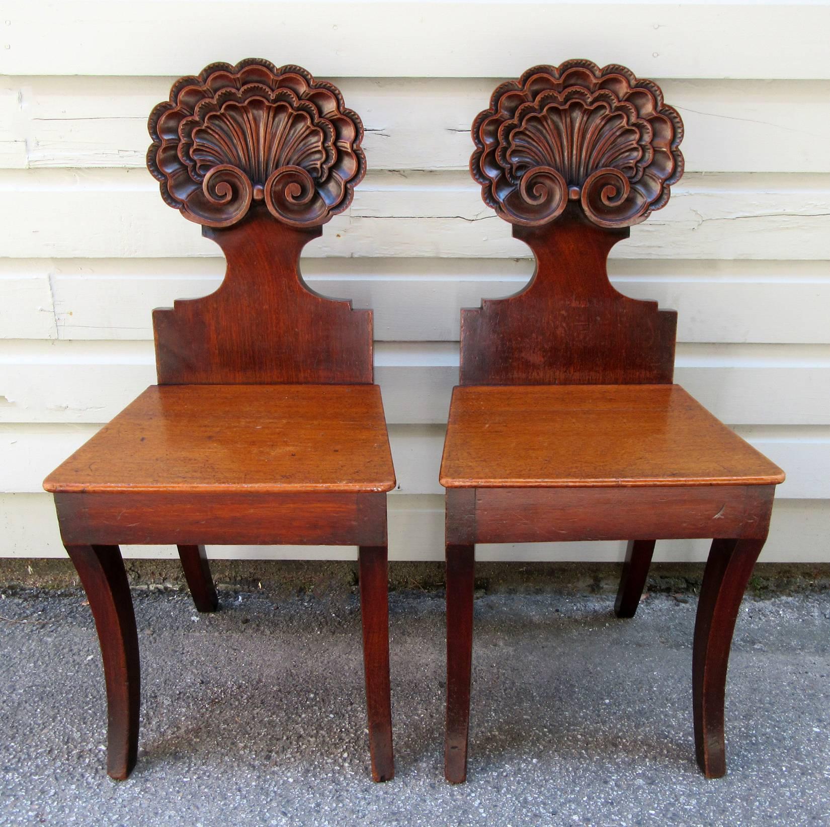 Early 19th Century English William IV Mahogany Hall Chairs Attributed to Gillows 4