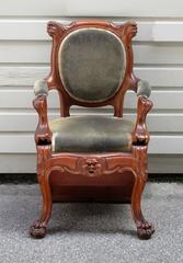 Mid-19th Century Boston Oak Metamorphic Library Step Chair by Maker a. Eliaers