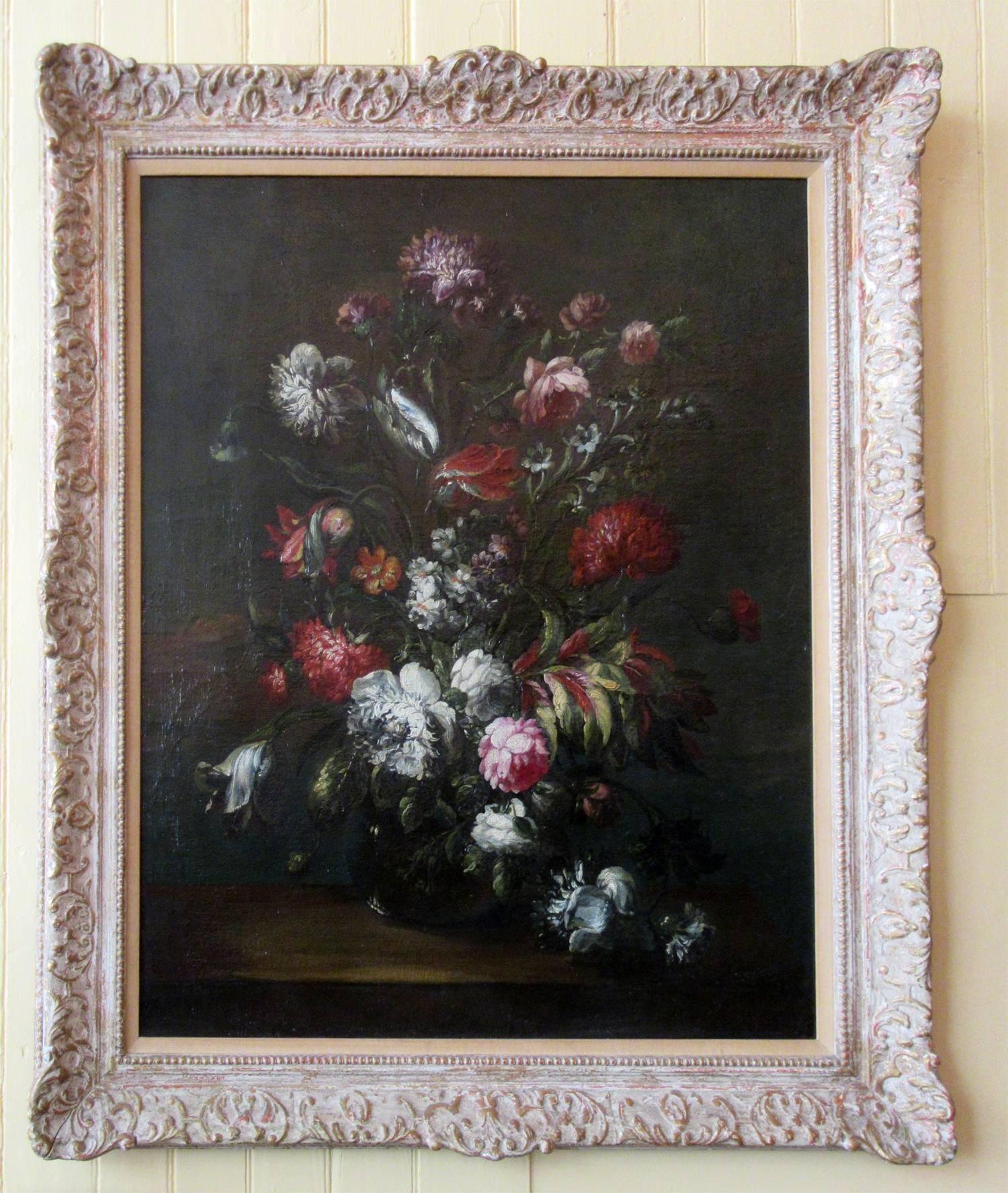 Large-Scale 18th Century Dutch Still Life Oil Painting with Giltwood Frame In Excellent Condition In Charleston, SC