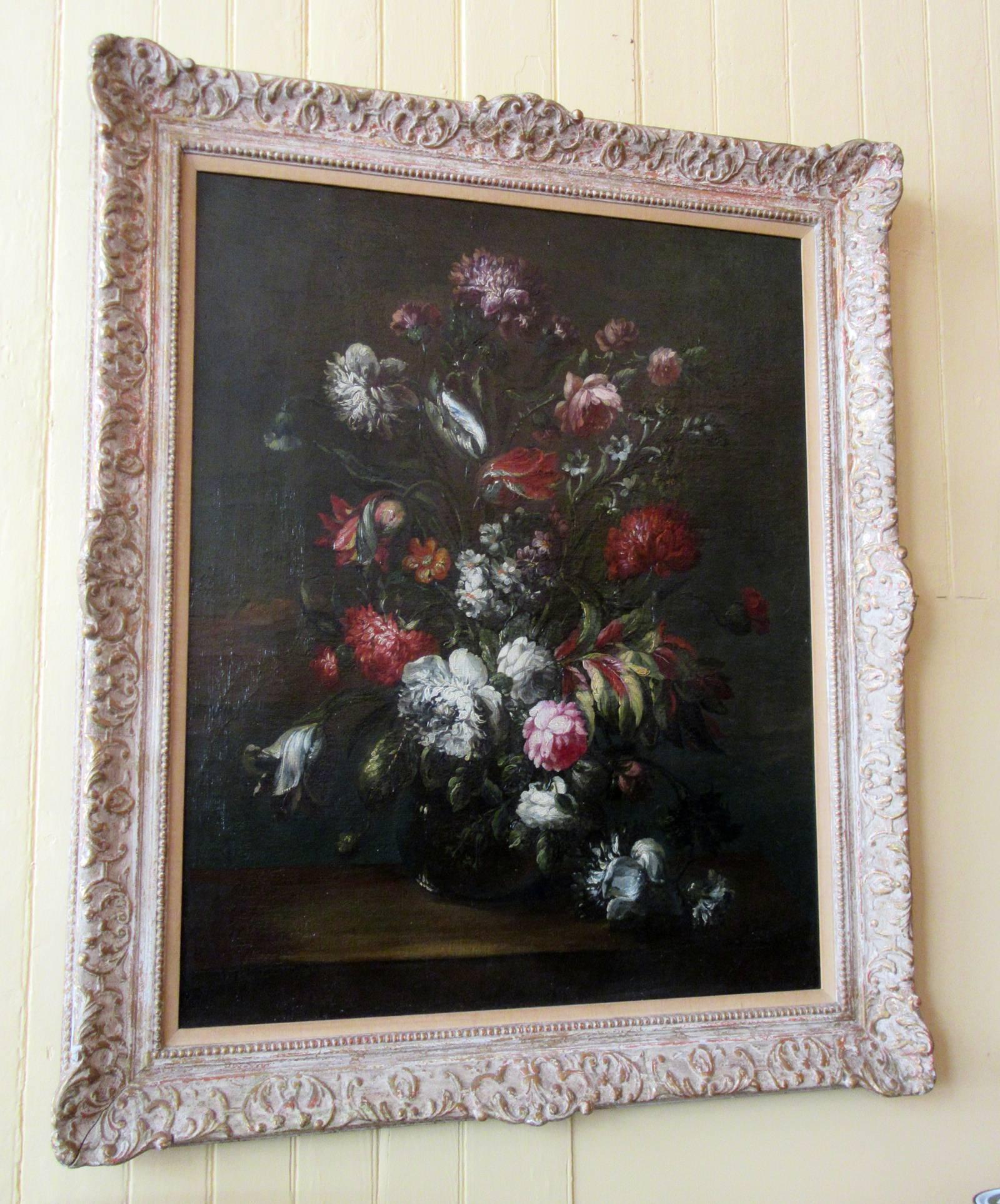 Large-Scale 18th Century Dutch Still Life Oil Painting with Giltwood Frame 1