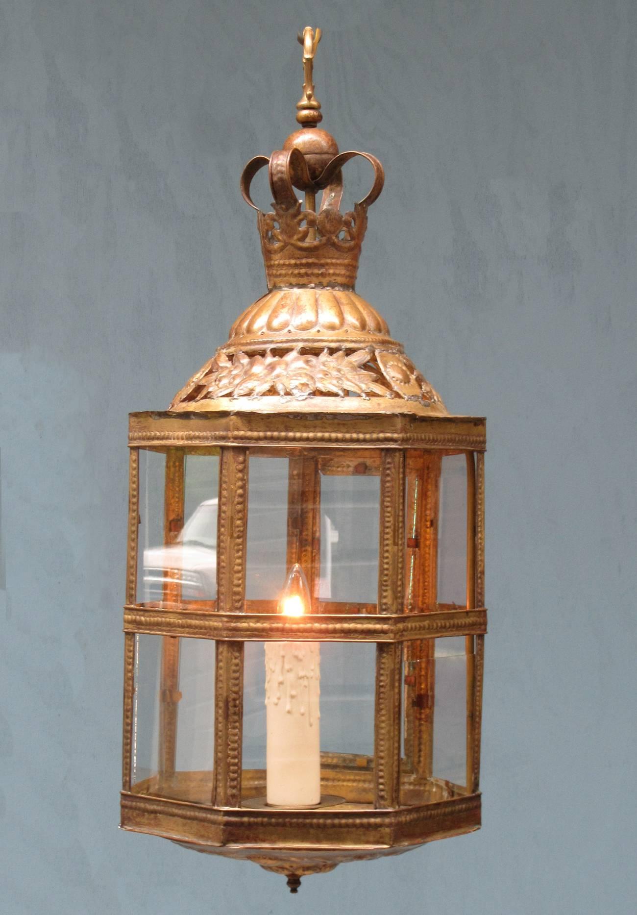 Mid-19th Century Netherlands Dutch Colonial Brass and Glass Lantern 3