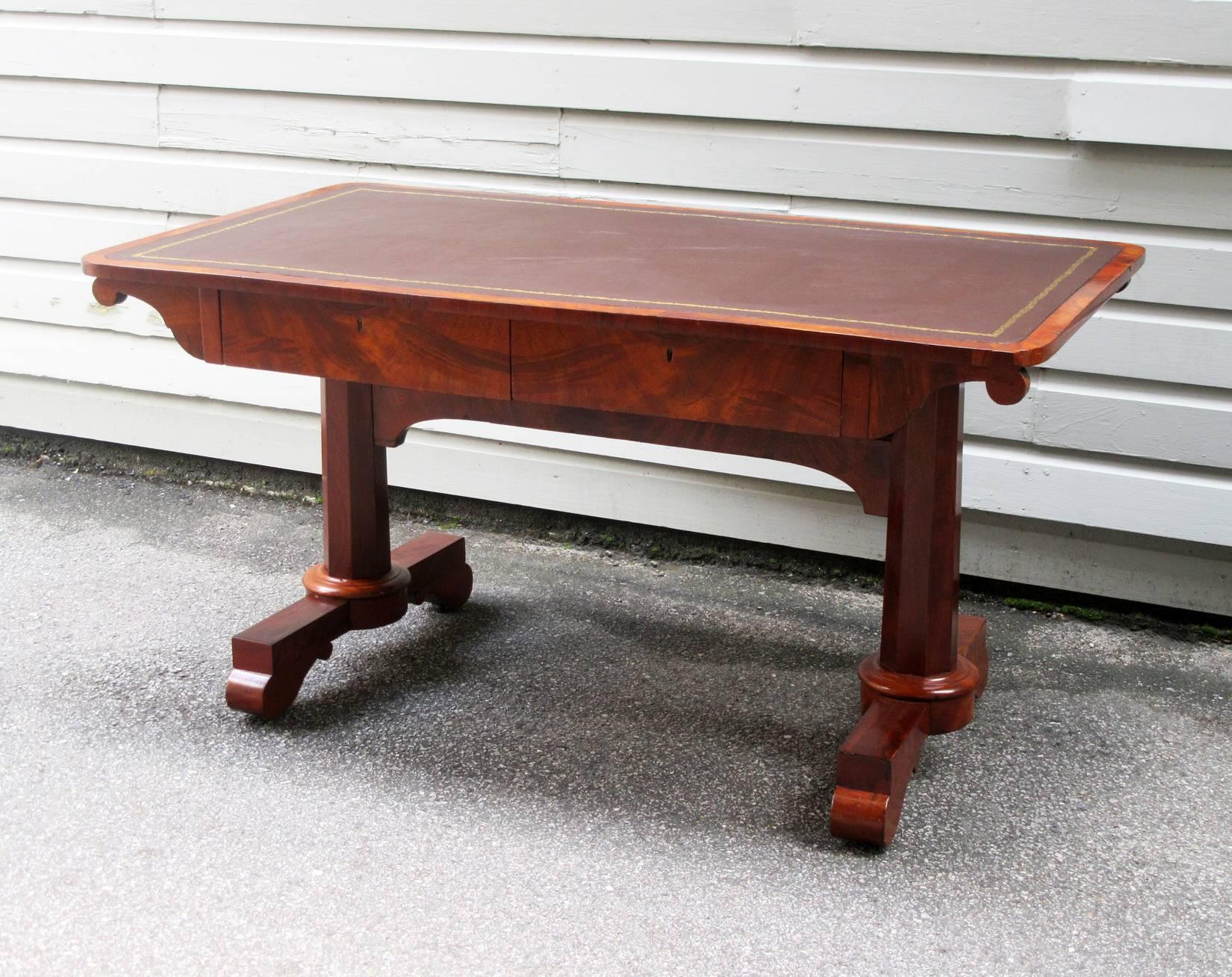 Early 19th Century English Regency Mahogany with Leather Top Desk or Sofa Table 3