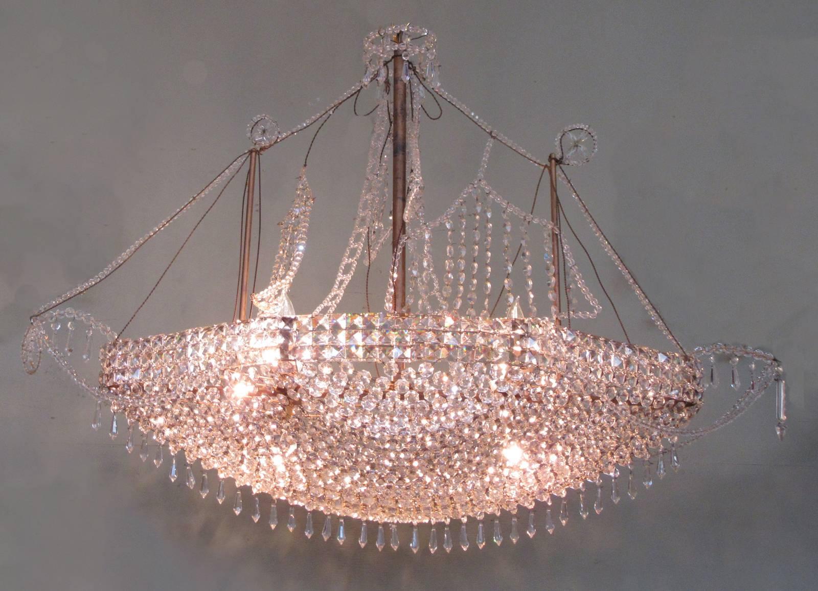 Monumental Mid 20th C French Modern Ship Chandelier In Excellent Condition In Charleston, SC
