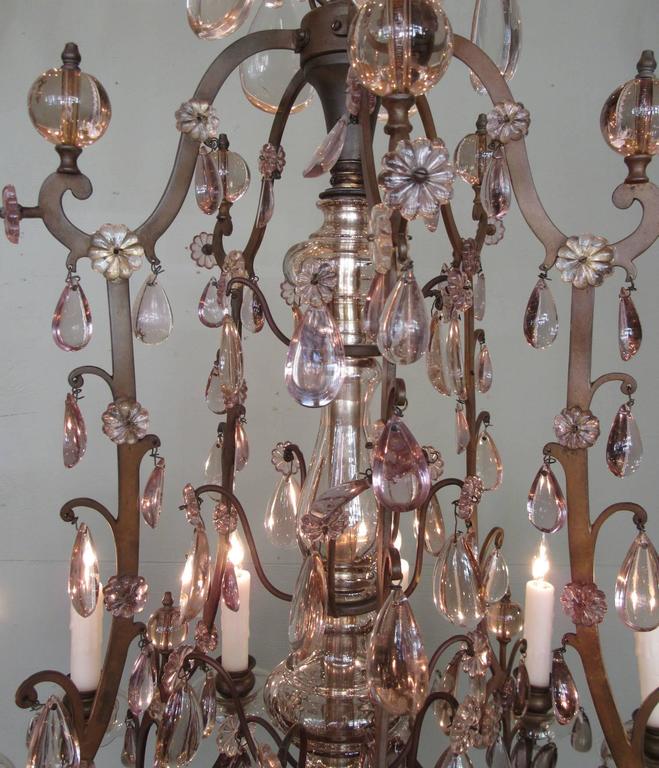 Early 20th Century Italian Patinated Bronze, Crystal and Amethyst