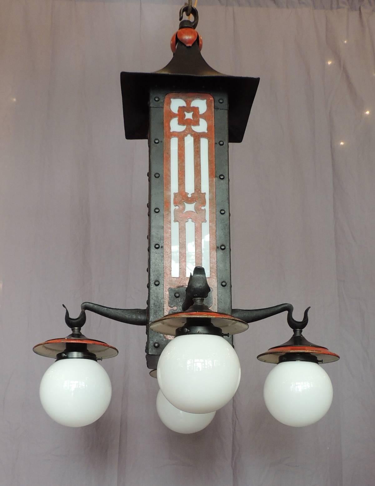 Monumental Pair of Early 20th Century French Chinoiserie Pagoda Lanterns In Excellent Condition In Charleston, SC