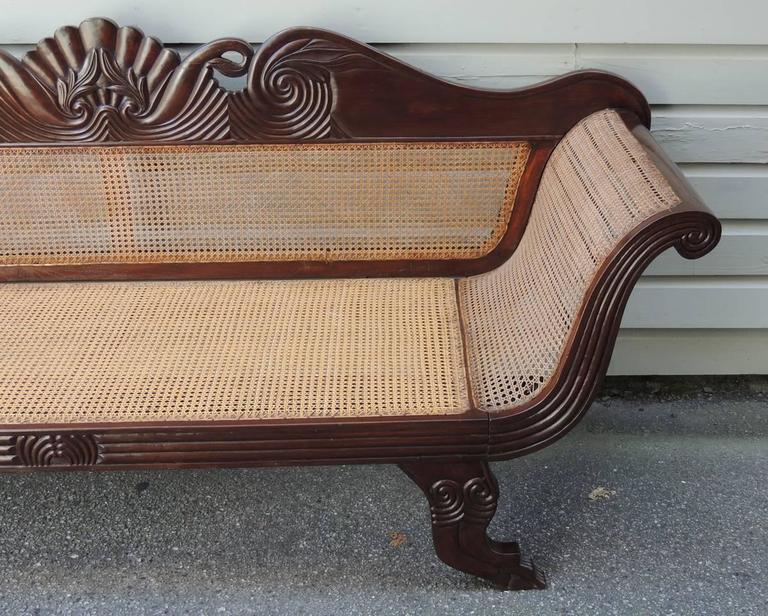 19th Century Jamaican Regency Mahogany HandCaned Sofa at 1stDibs