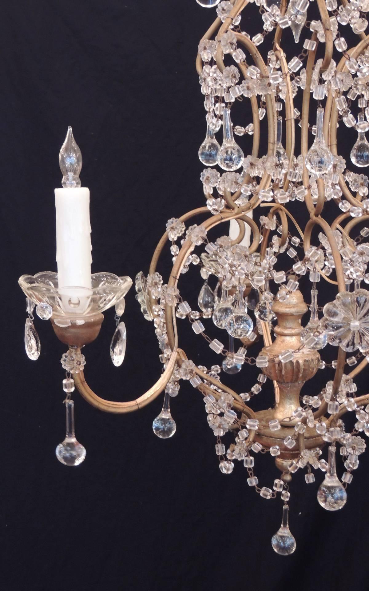 Early 20th Century Venetian Crystal Chandelier For Sale 1