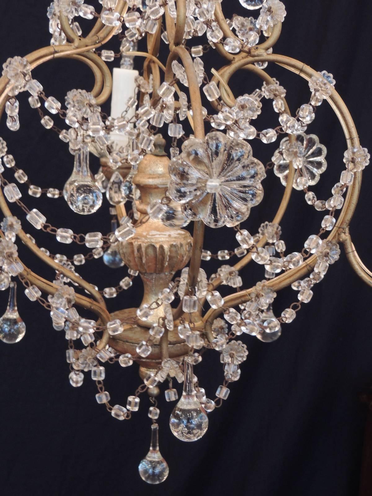Early 20th Century Venetian Crystal Chandelier In Good Condition For Sale In Charleston, SC