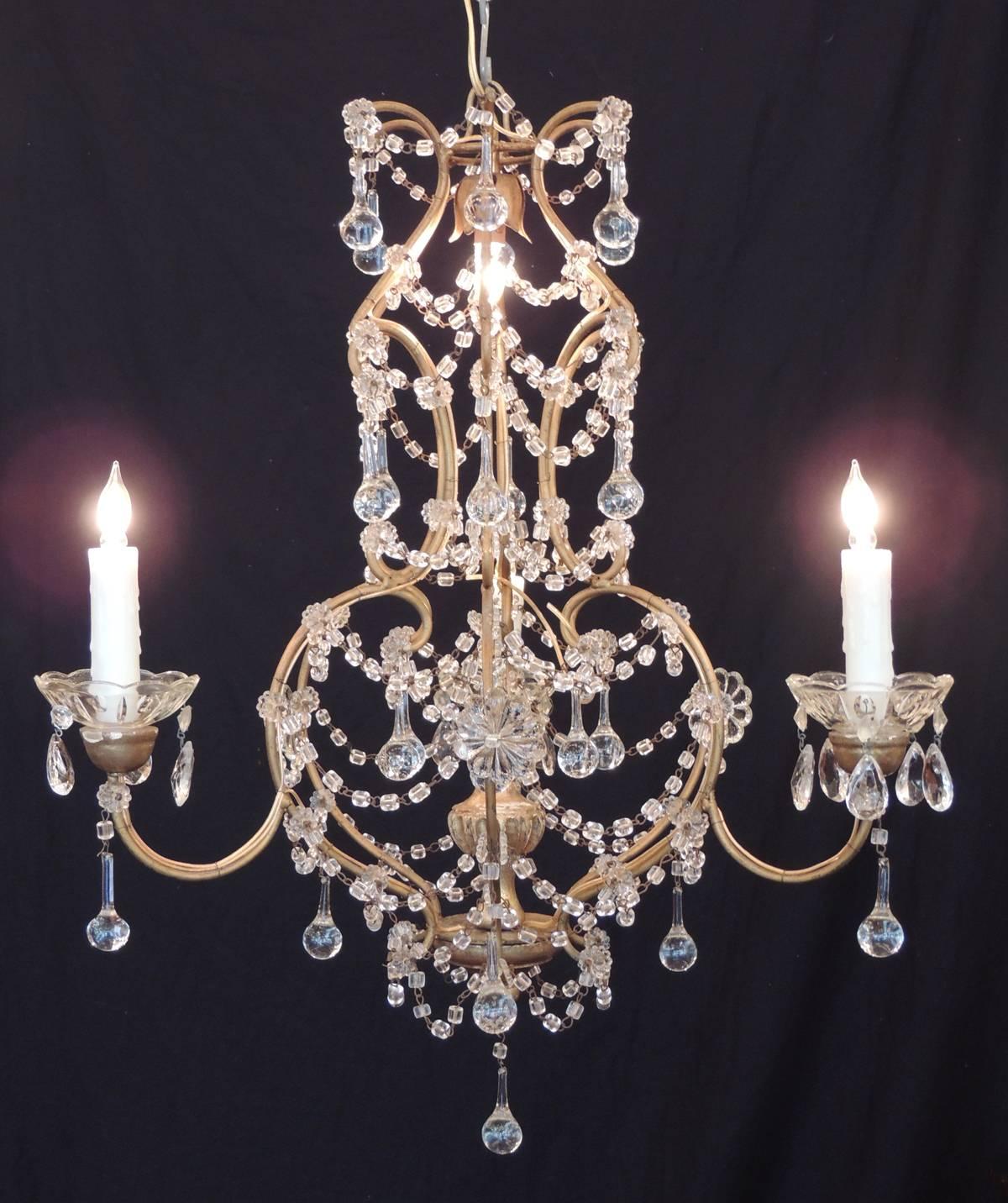 Early 20th Century Venetian Crystal Chandelier 4