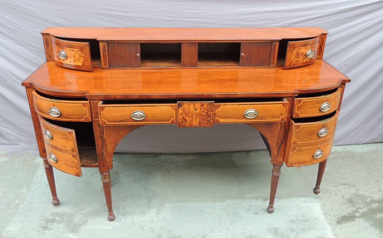 Early 19th C Scottish Sheraton Sideboard with Exotic Caribbean Woods In Excellent Condition In Charleston, SC