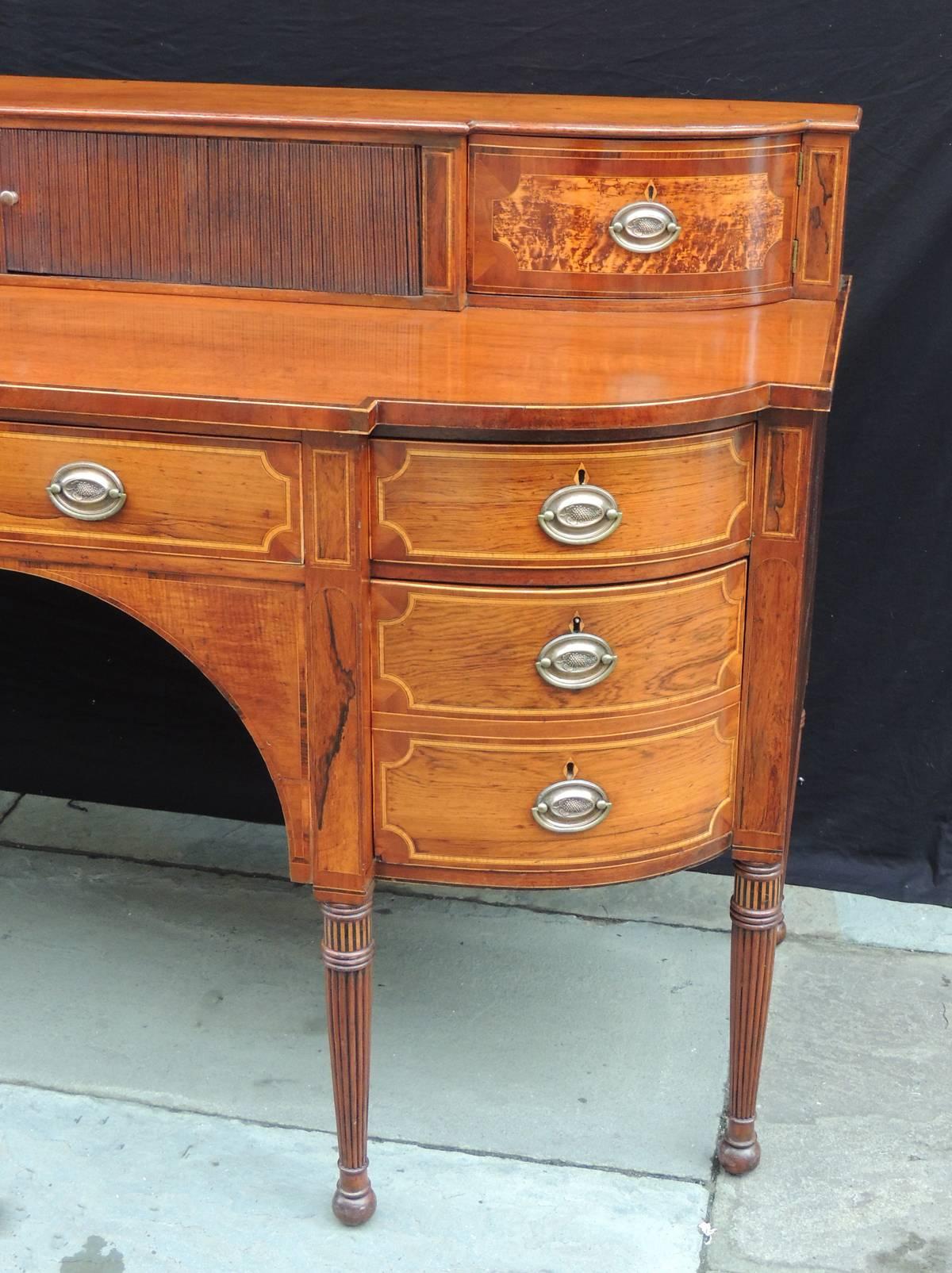 Ebony Early 19th C Scottish Sheraton Sideboard with Exotic Caribbean Woods