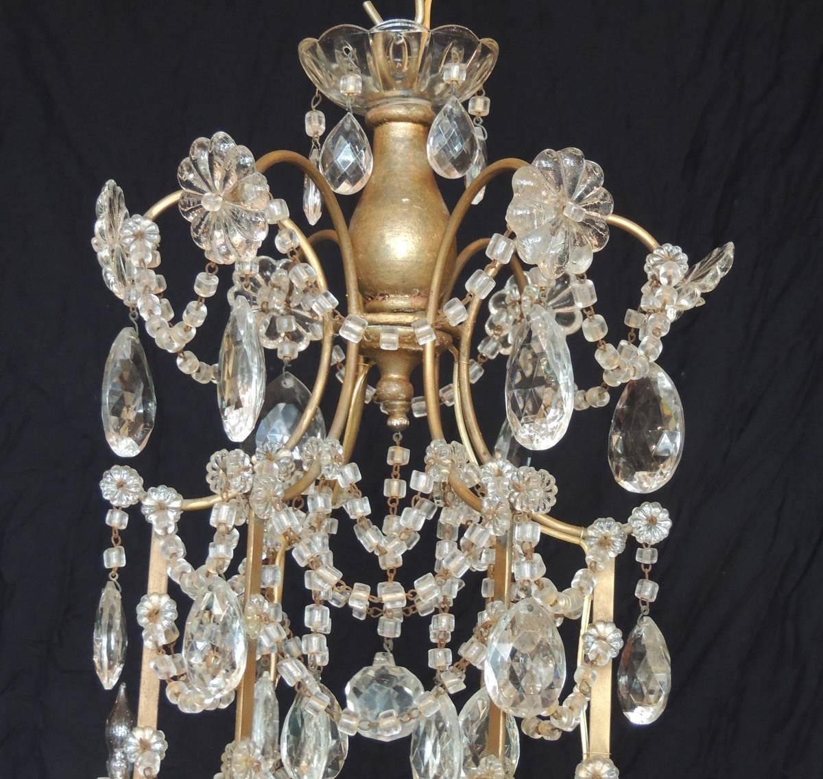 20th Century Early 20th C Venetian Crystal Chinoiserie Chandelier