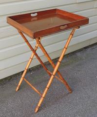 19. Jahrhundert Englisch Regency Butlers Tablett Tisch mit Faux Bambus Beine