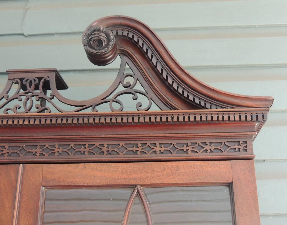Mid 18th C English Mahogany Chippendale Secretary In Excellent Condition In Charleston, SC
