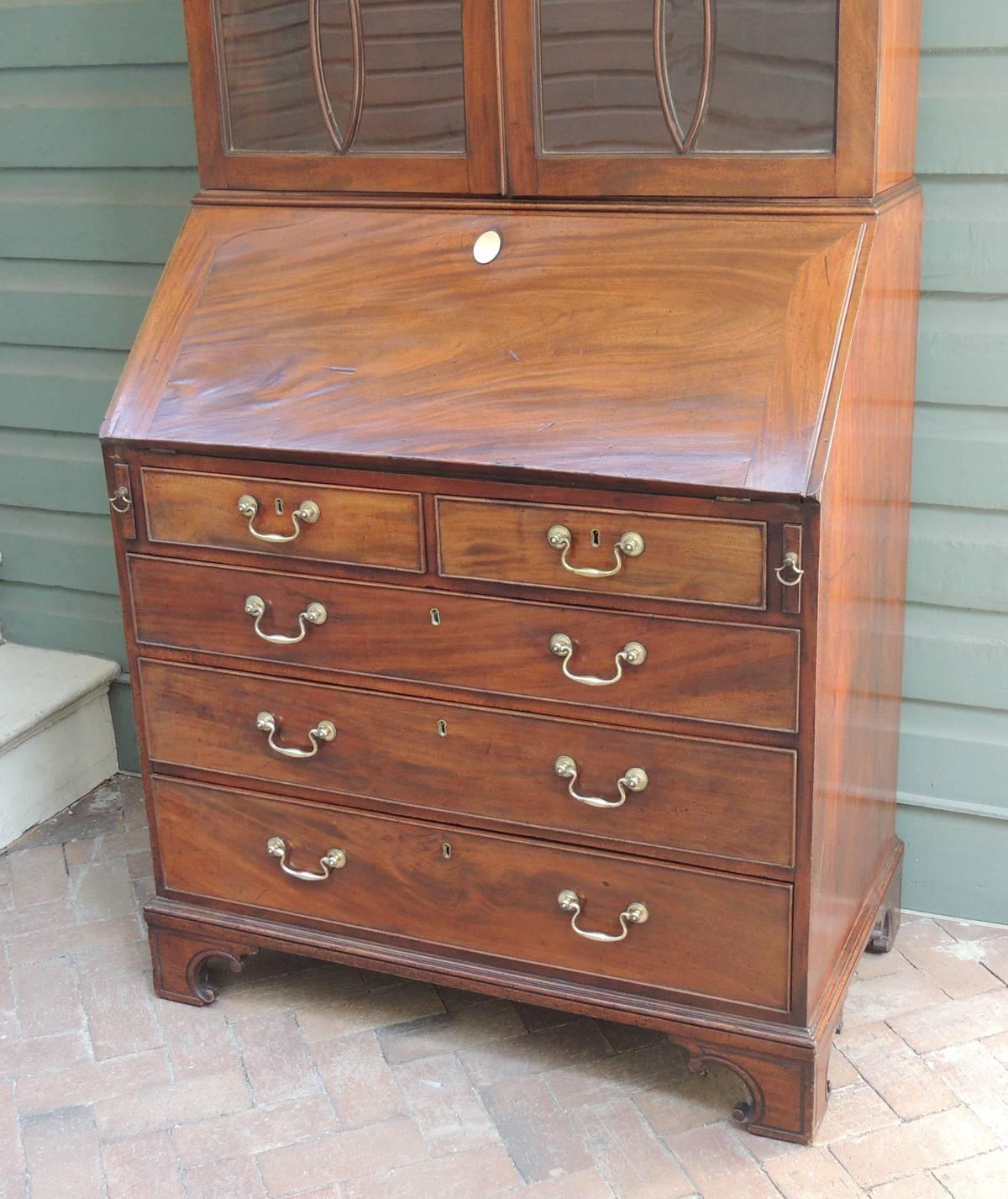 Mid 18th C English Mahogany Chippendale Secretary 4