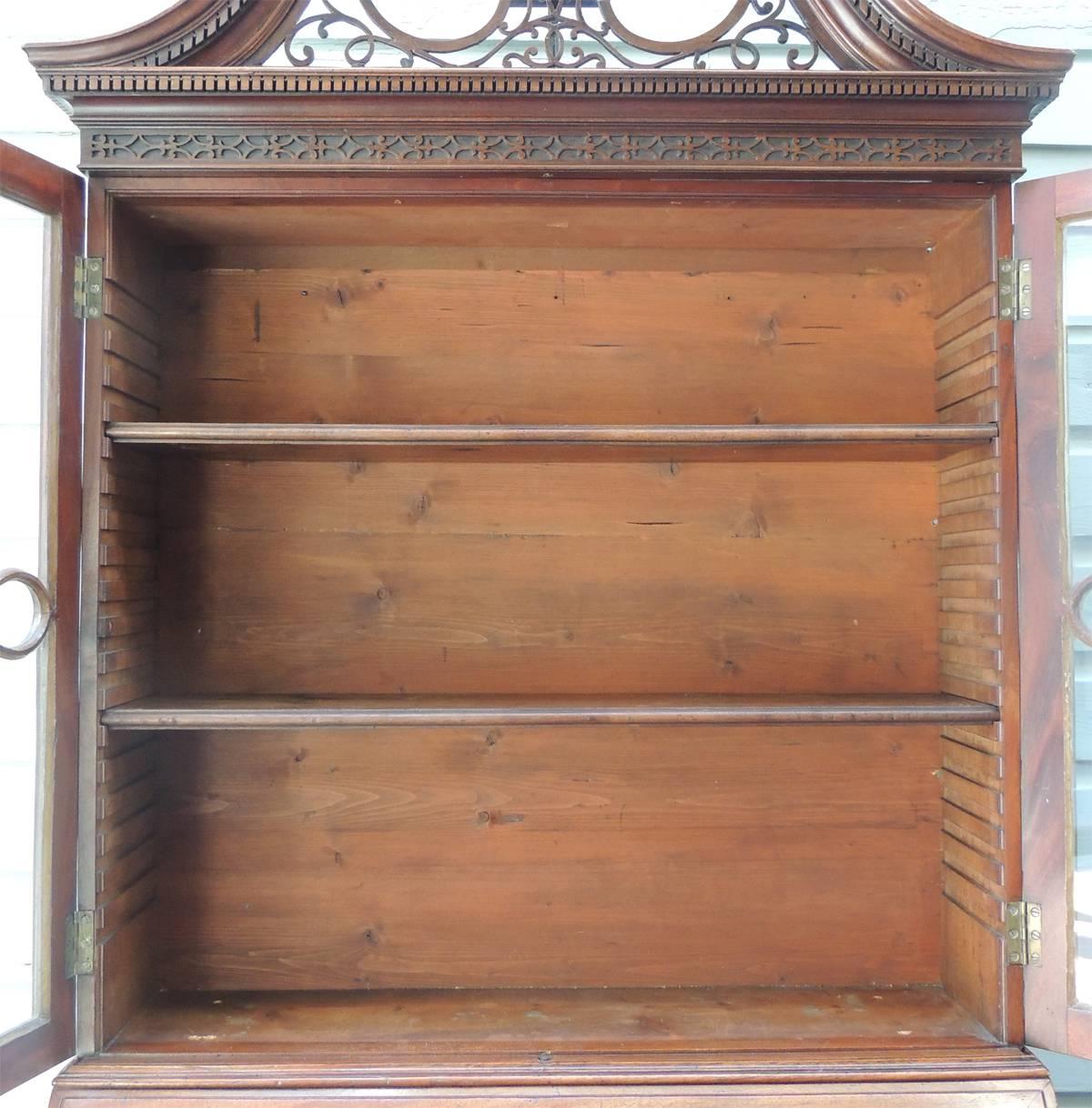 Mid 18th C English Mahogany Chippendale Secretary 3