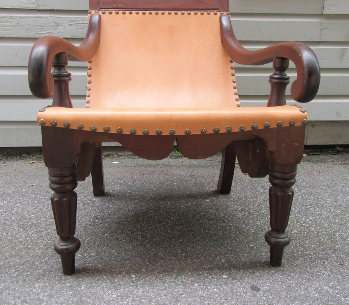 Mahogany 19th Century Jamaican Campeche / Planter Chair For Sale