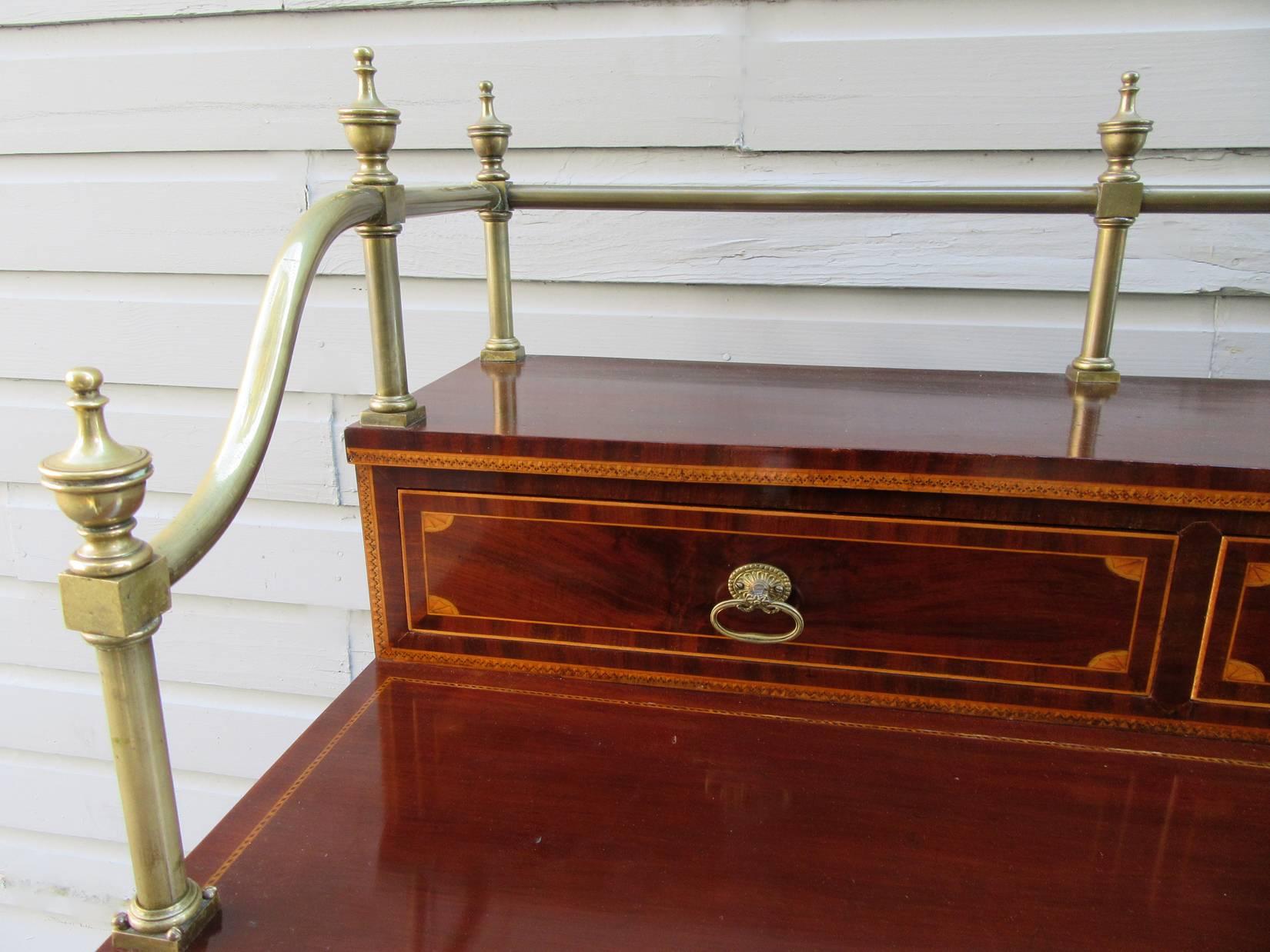 Brass Late 18th Century English George III Hepplewhite Mahogany Sideboard