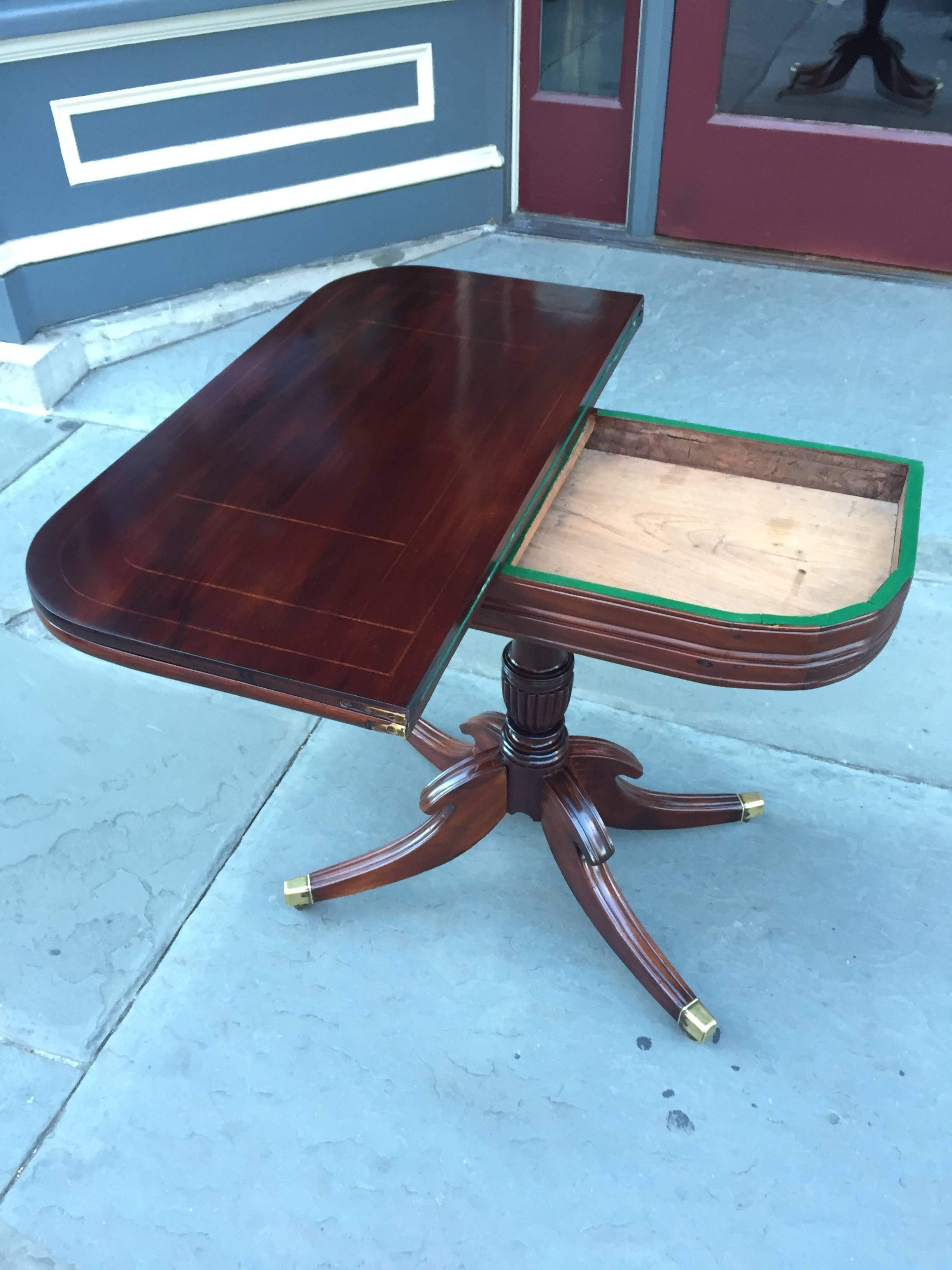 Early 19th Century 19th Century Regency Satinwood Barbados Card Table For Sale