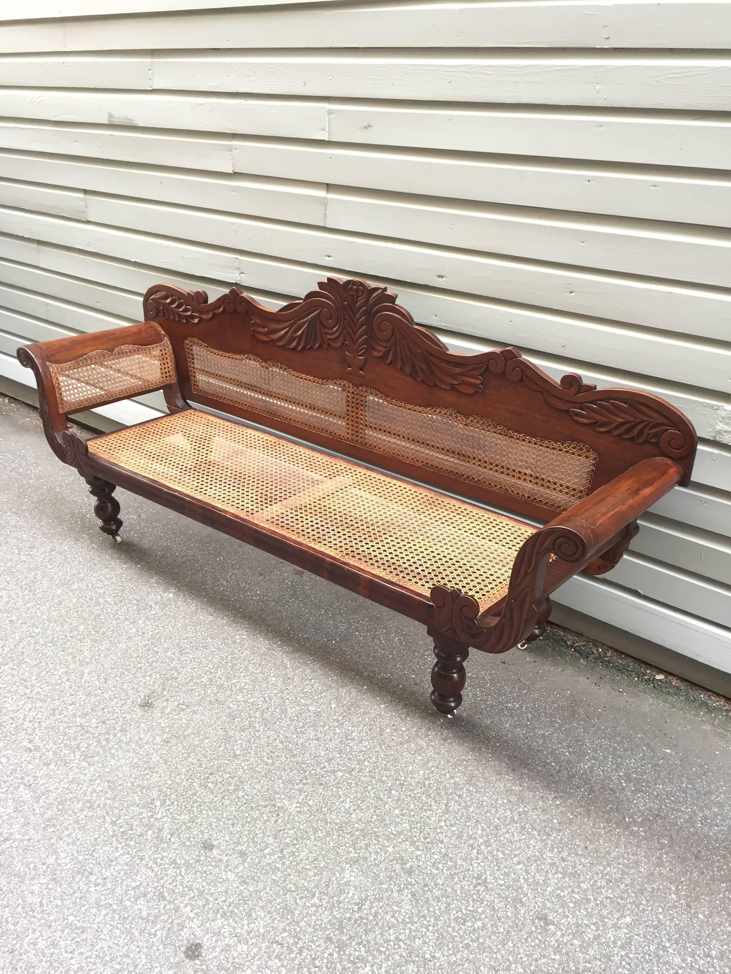 Jamaican 19th Century West Indies Cedrela and Caned Settee