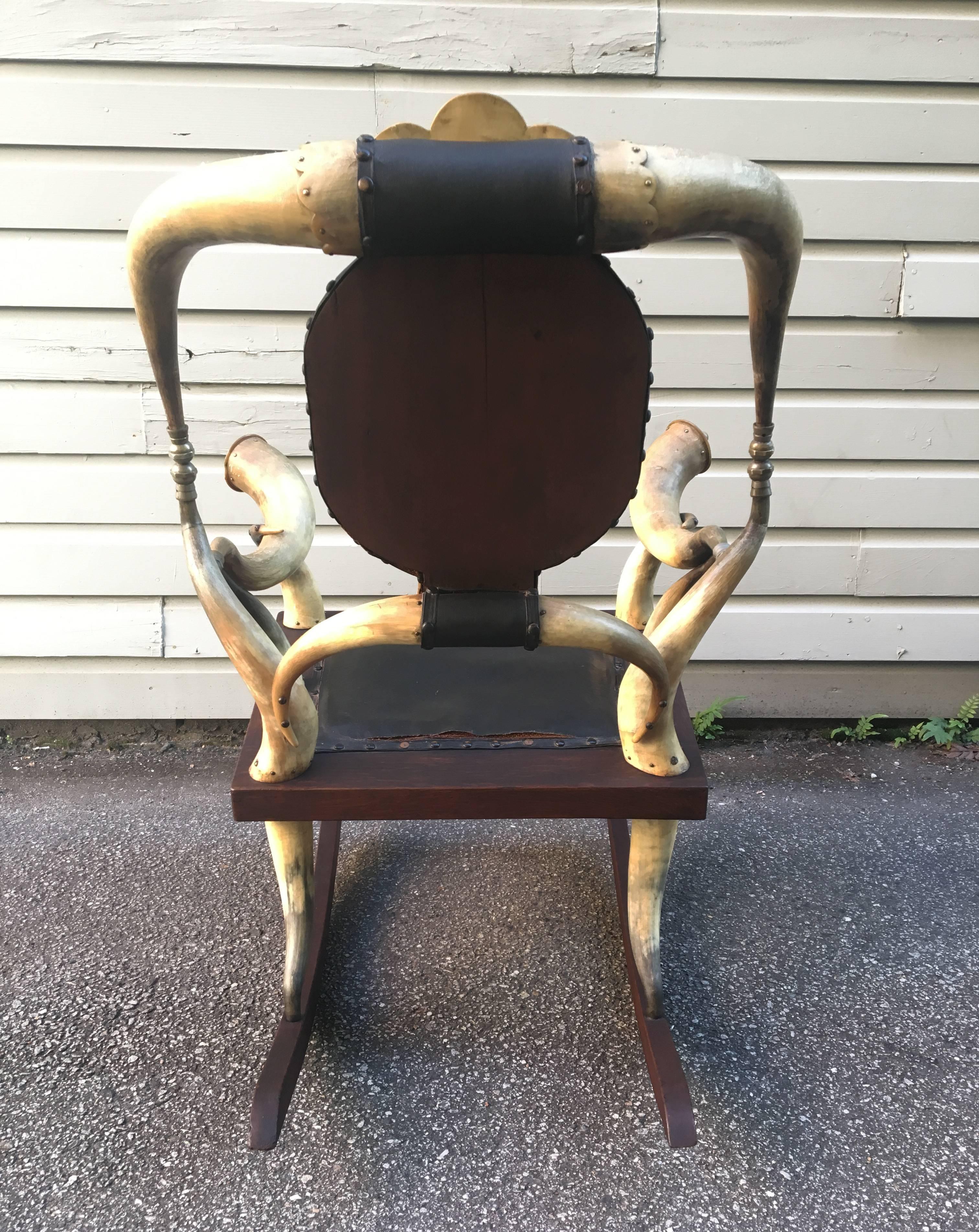 19th Century, American West Horn Rocker In Good Condition In Charleston, SC