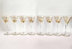 Mid-19th Century Gold Etched Drinking or Liqueur Glasses