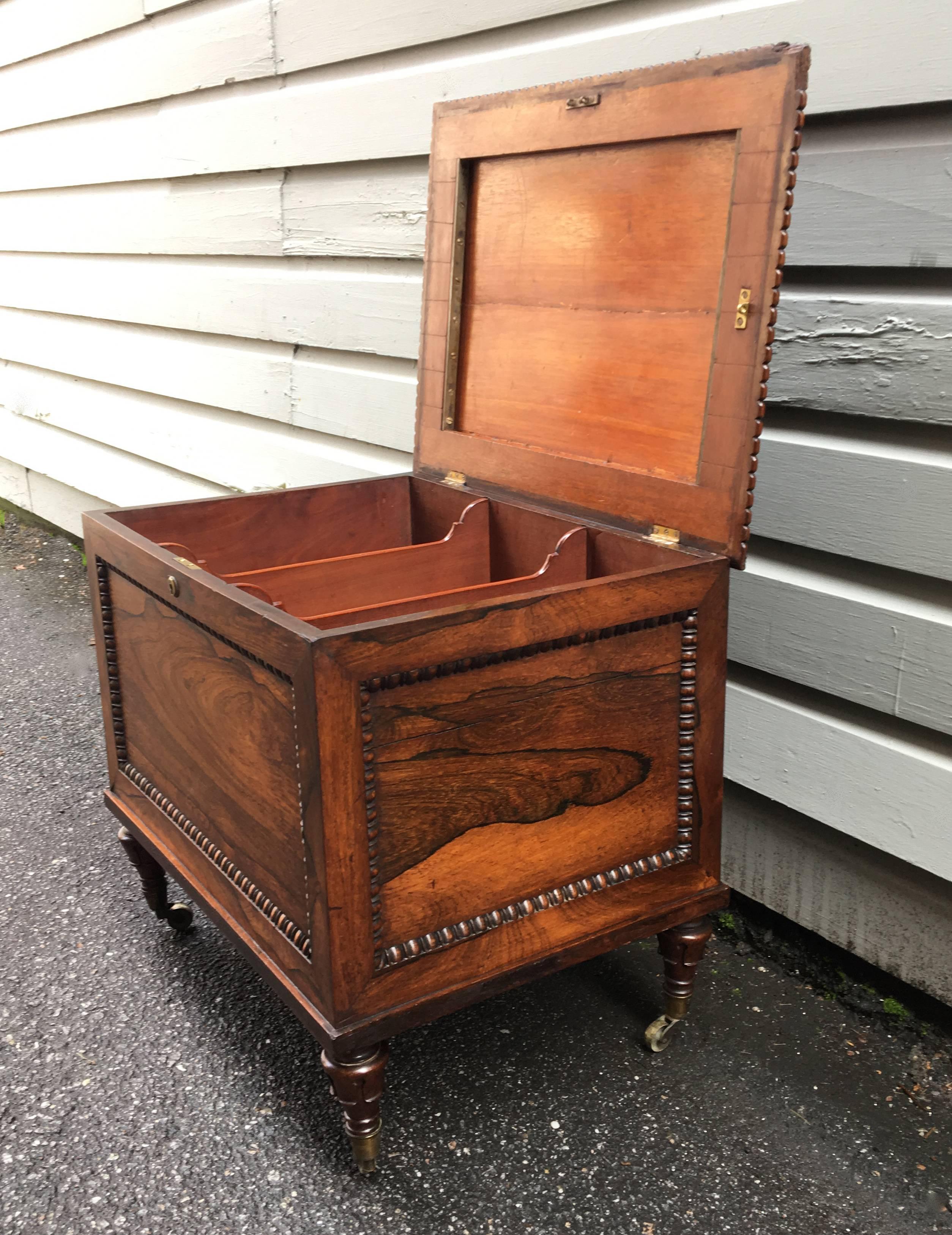 Early 19th Century English Regency Campaign Rosewood Canterbury  In Good Condition In Charleston, SC