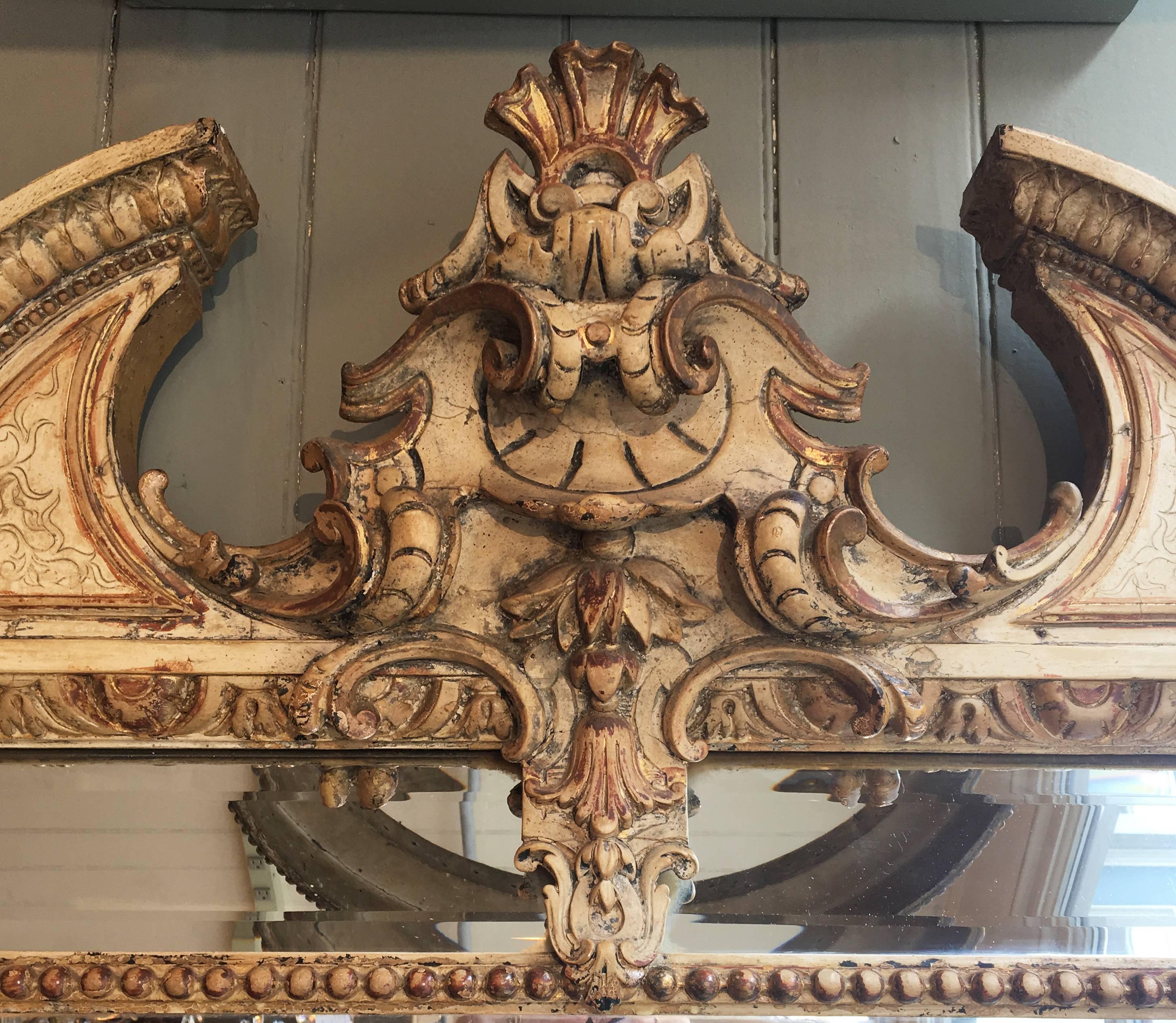 Carved 19th Century Italian Baroque Mirror