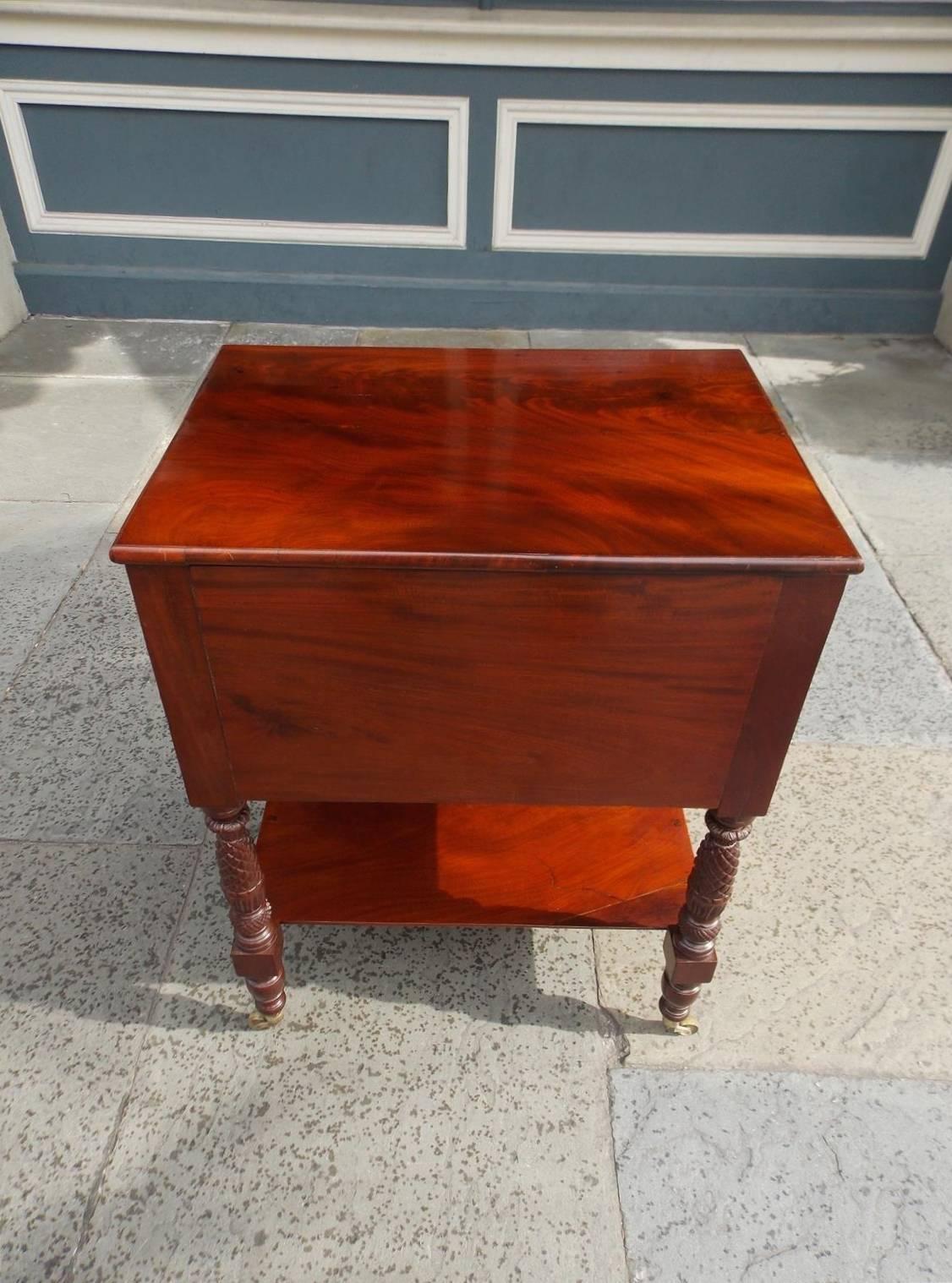 American Mahogany and Satinwood Two-Drawer Stand, Circa 1815 For Sale 3