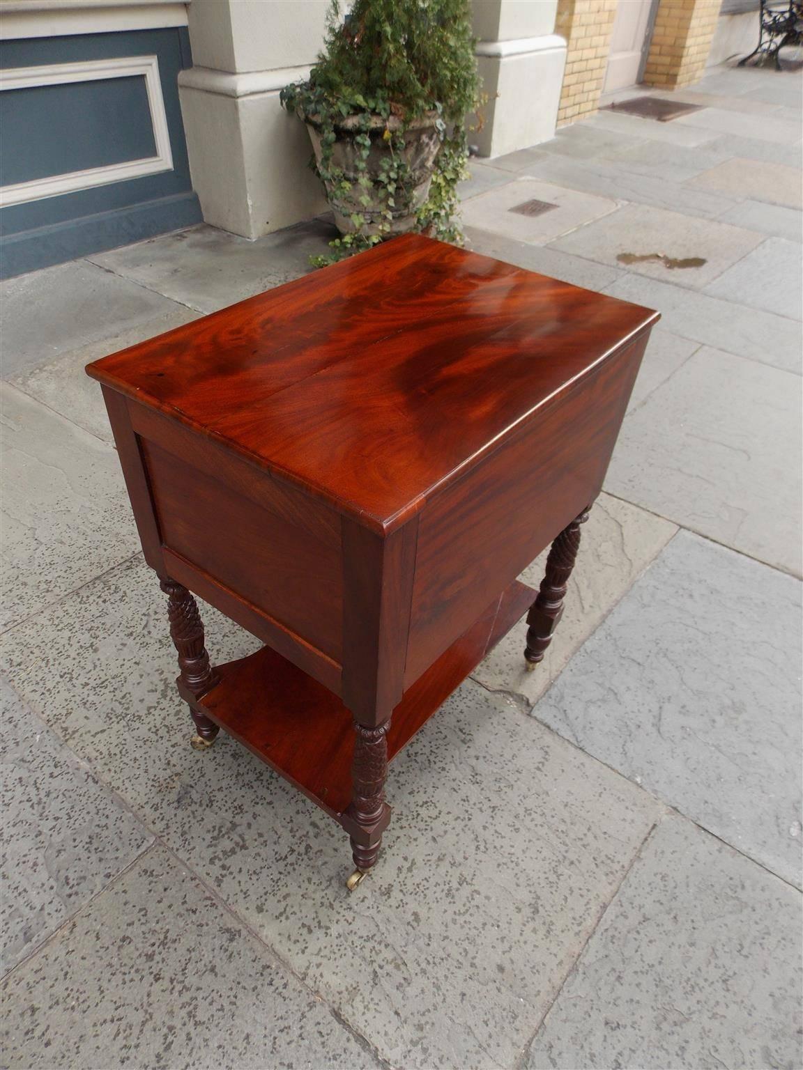 American Mahogany and Satinwood Two-Drawer Stand, Circa 1815 For Sale 1