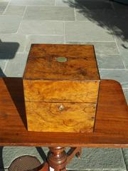 English Burl Walnut Decanter Box, Circa 1820
