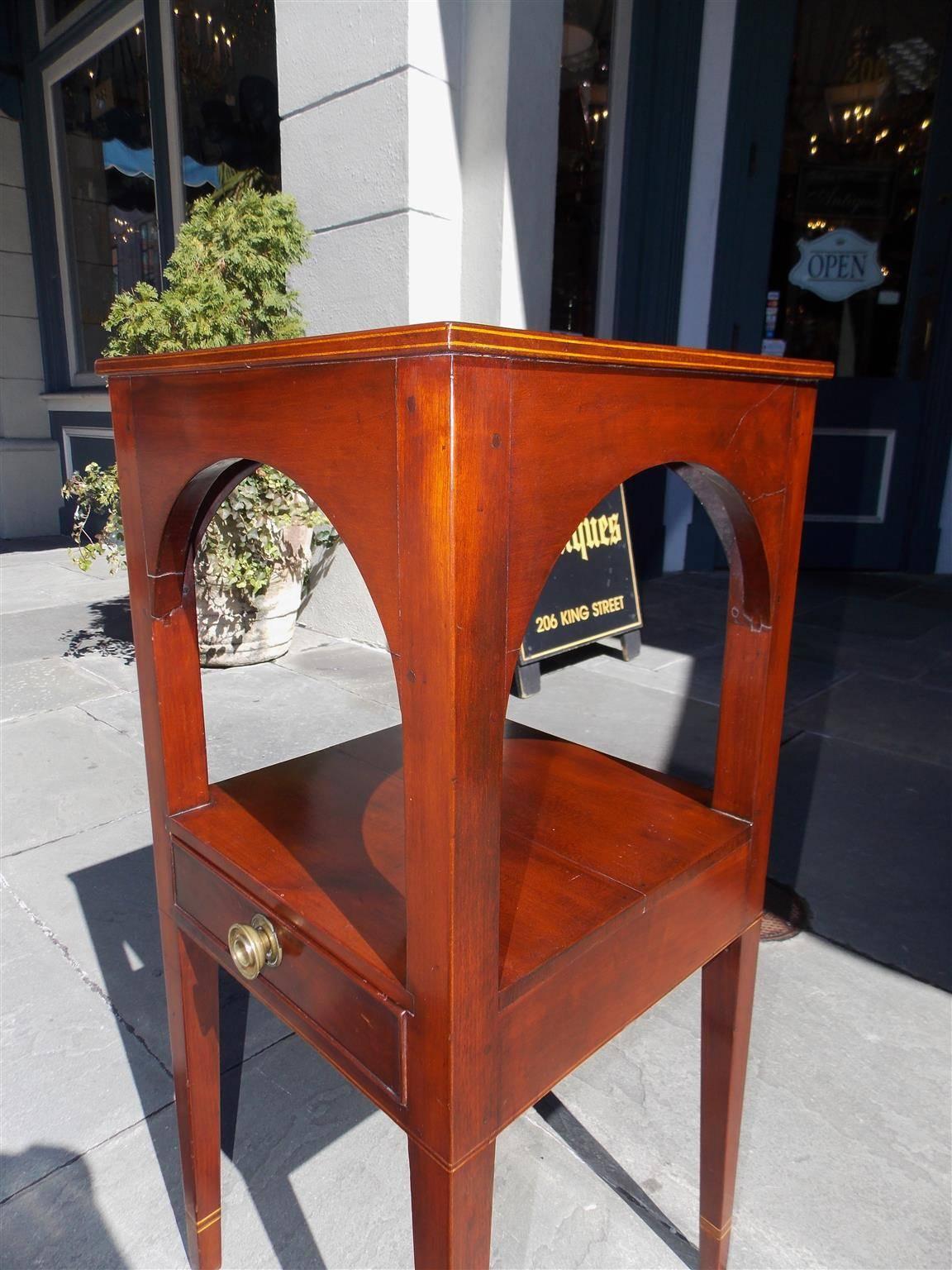 Early 19th Century Charleston Cherry  Arched Frieze Basin Stand, South Carolina, Circa 1800 For Sale