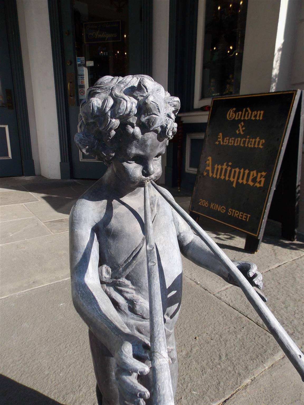 English Lead Figural Statue of Pan with Flutes, Circa 1880 In Excellent Condition In Hollywood, SC