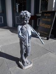 English Lead Figural Statue of Pan with Flutes, Circa 1880