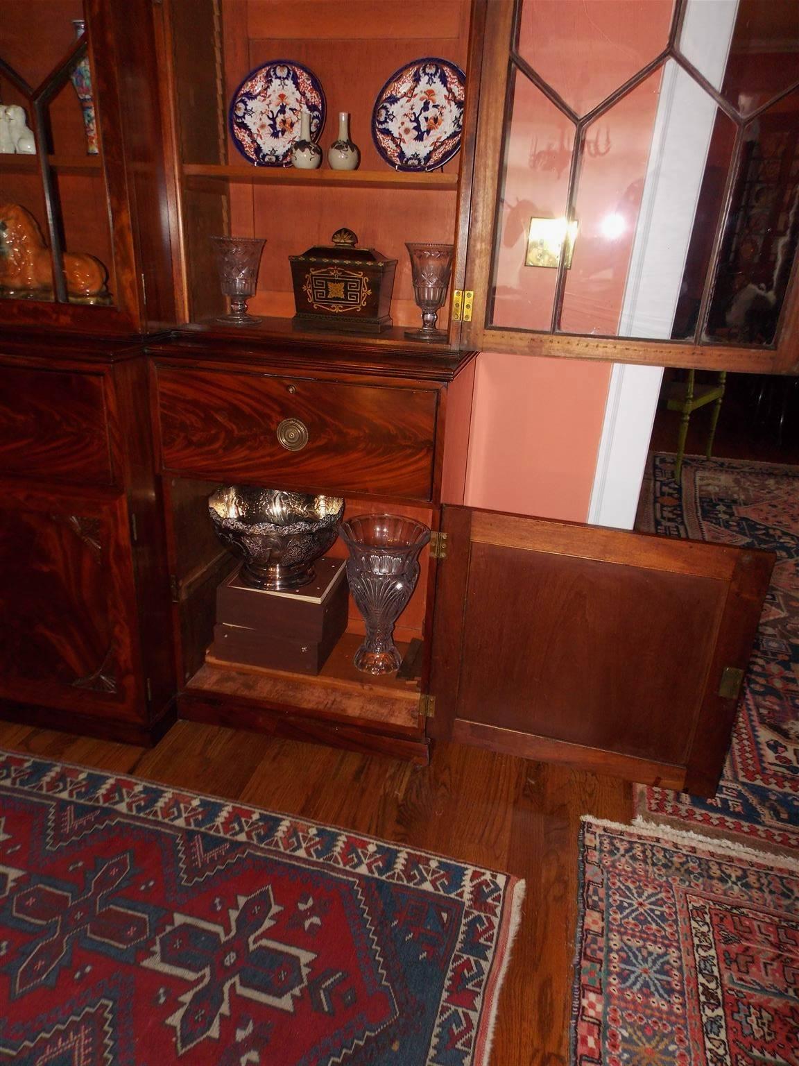 English Chippendale Mahogany Breakfront With Secretary, Circa 1790 For Sale 2