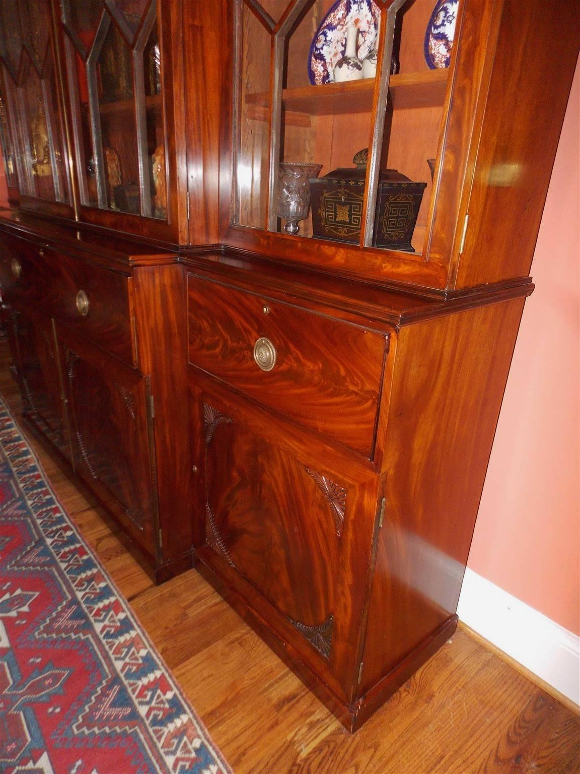 English Chippendale Mahogany Breakfront With Secretary, Circa 1790 For Sale 1