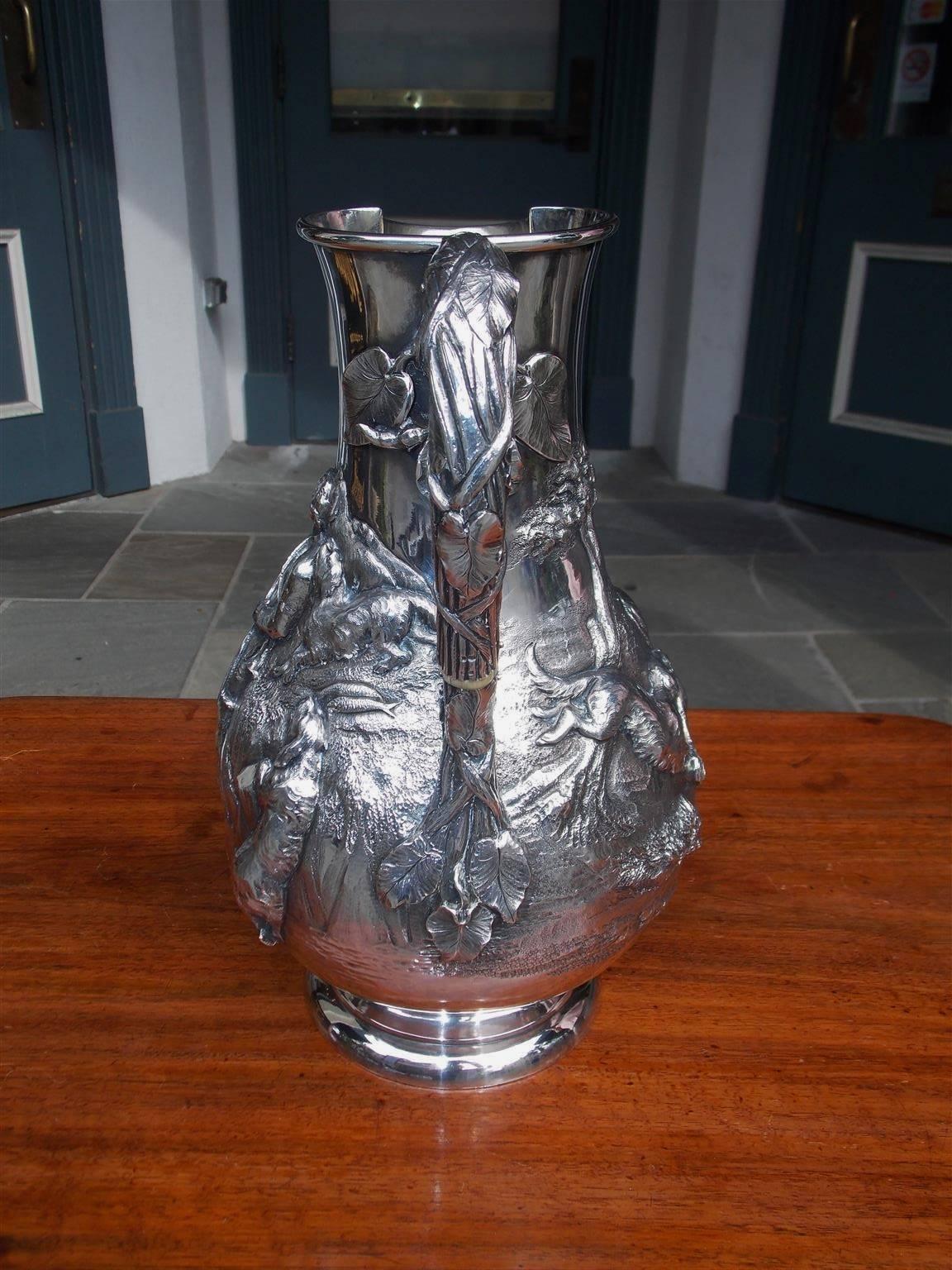 George III English Sterling Silver Intricately Embossed Pitcher, Circa 1780
