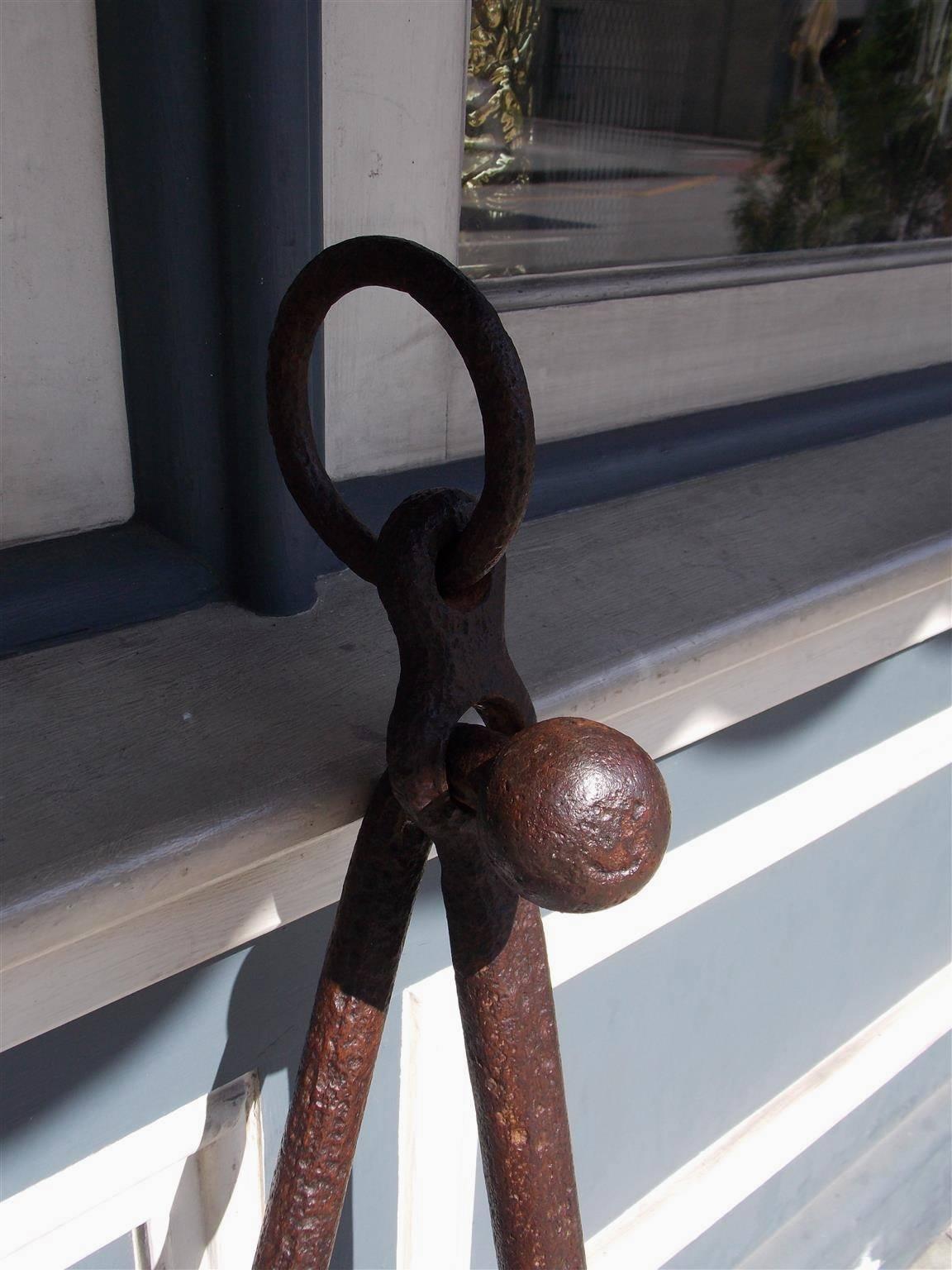 American Nautical Cast Iron Kedge Ship's Anchor with Stock, Circa 1850 In Excellent Condition In Charleston, SC