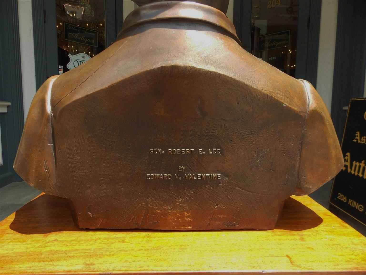 Hand-Crafted American Bronze Sculpture of General Robert E. Lee, Signed Valentine, C. 1870