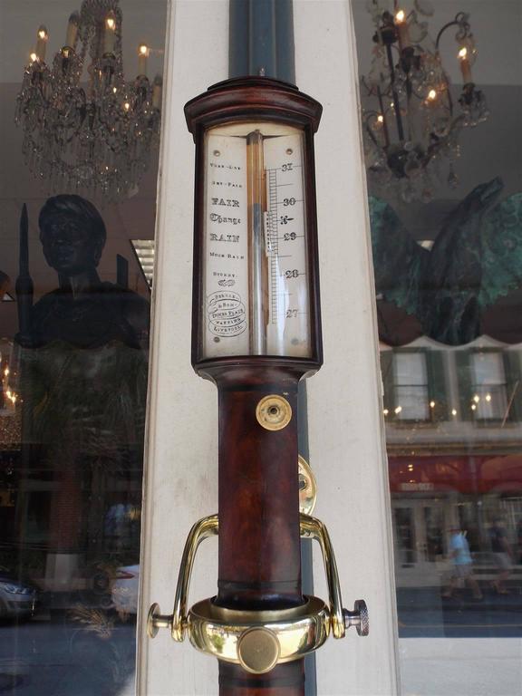 English Mahogany Engraved Gimbaled Barometer, Steele and Son, Liverpool
